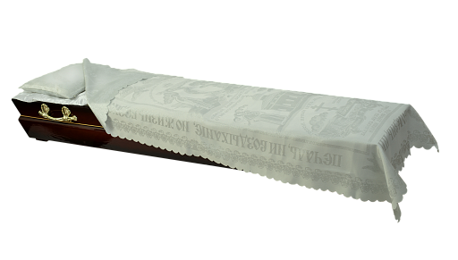 Покрывало атлас "жаккард с православной символикой"