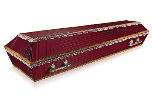 Гроб атлас обитый тканью Траур