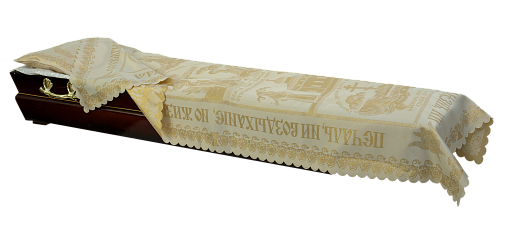 Покрывало атлас "жаккард с православной символикой с золотой нитью"