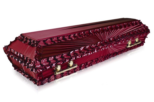 Гроб атлас обитый тканью Луч